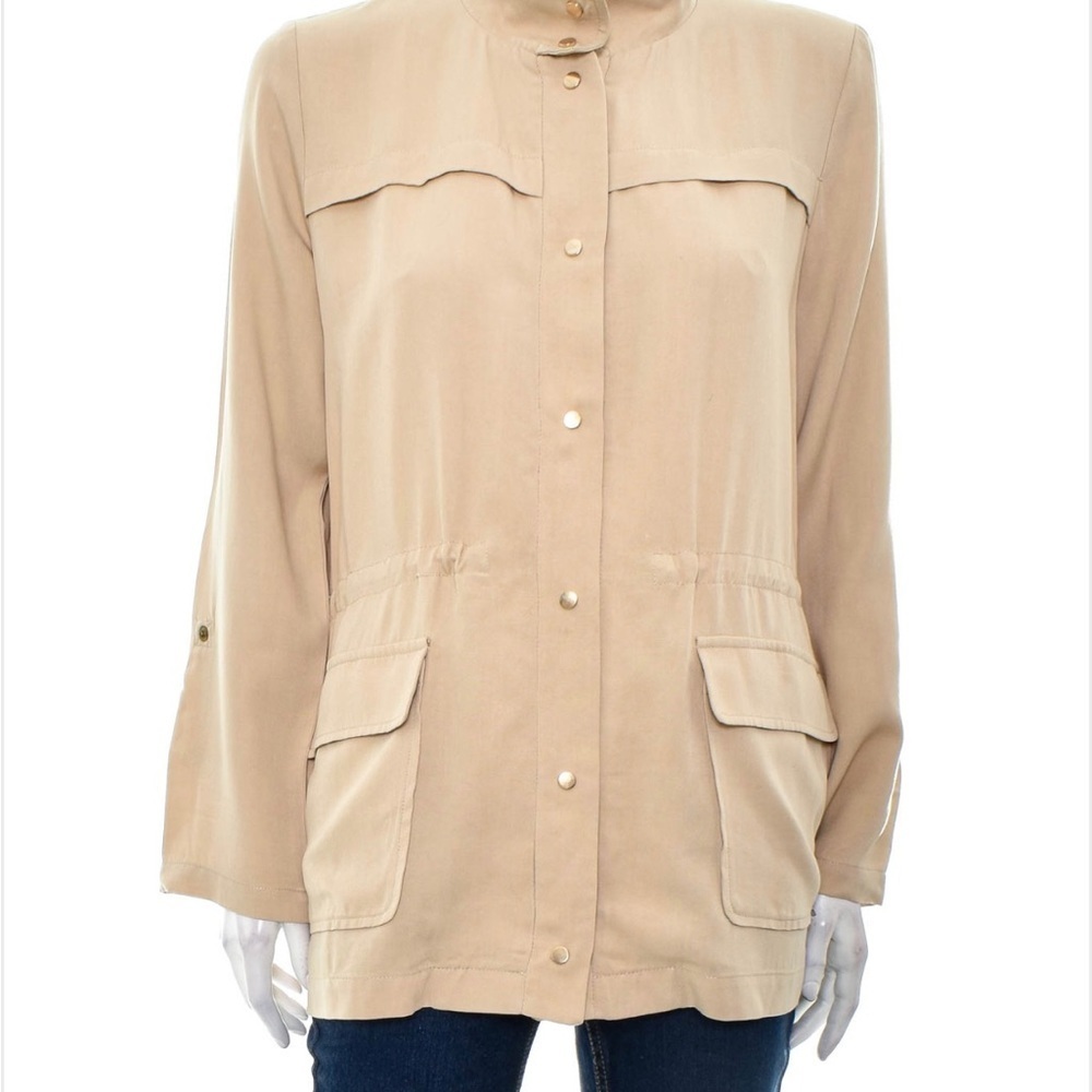 Zara Safari Utility lightweight tan jacket Small - Picture 4 of 6